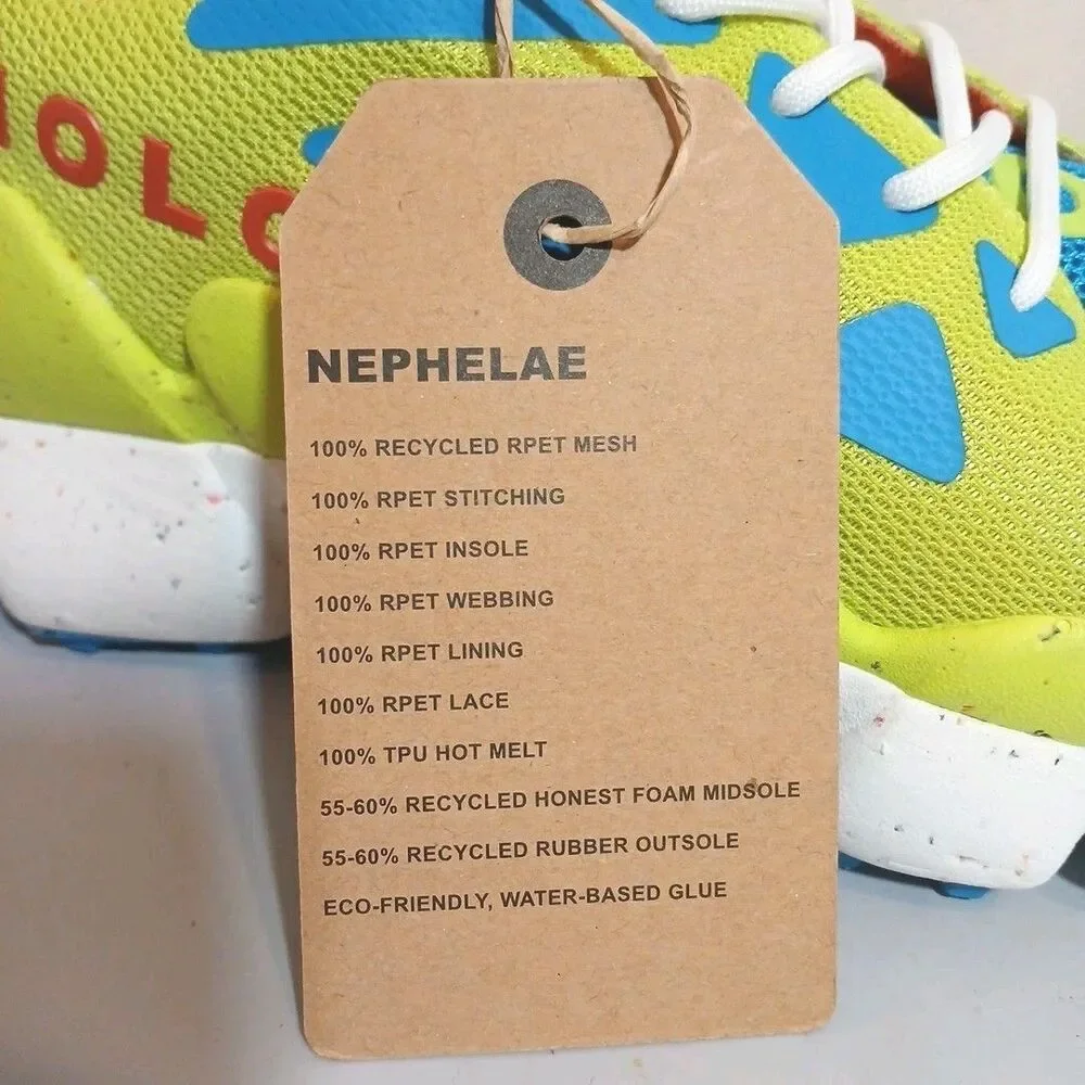 HOLO Women Nephelae Running Shoe Blue Lime Green Recycled Mesh HW511017 Size 10